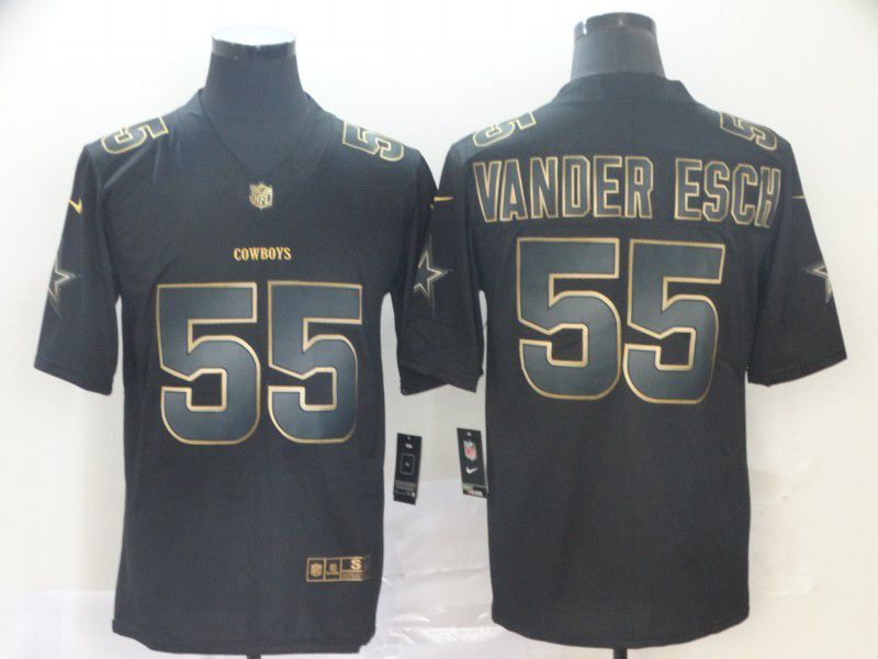 Men Dallas cowboys #55 Vander esch Nike Vapor Limited Black Golden NFL Jerseys